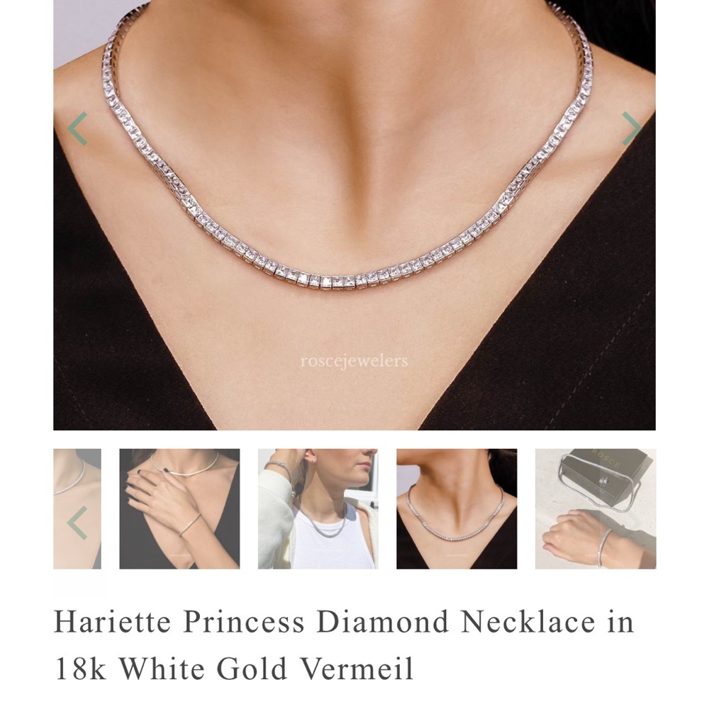 Rosce Jewelers Henriette princess cut tennis necklace